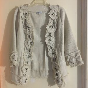 Zba Beige Embellished Jacket Size Medium